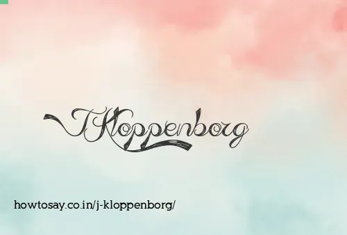 J Kloppenborg