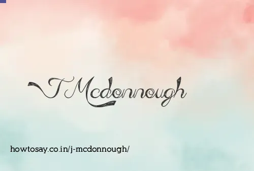 J Mcdonnough