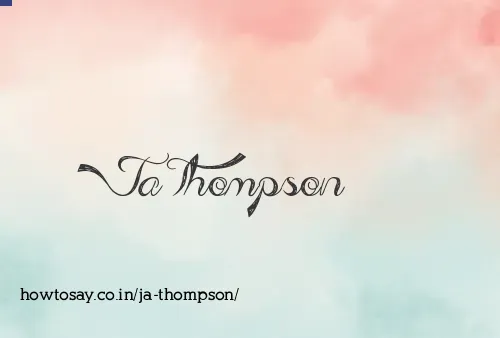 Ja Thompson