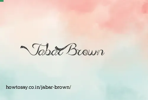 Jabar Brown