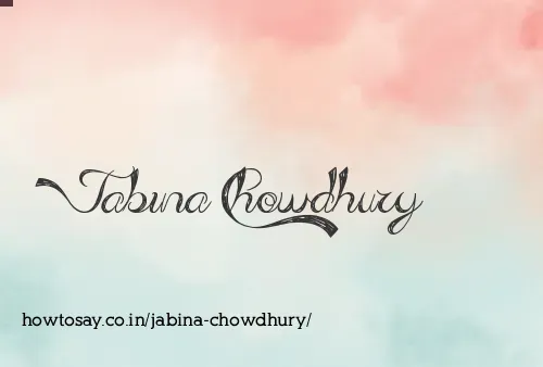 Jabina Chowdhury