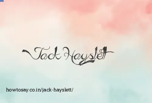 Jack Hayslett