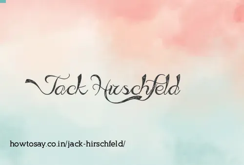 Jack Hirschfeld
