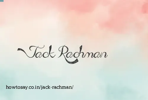 Jack Rachman