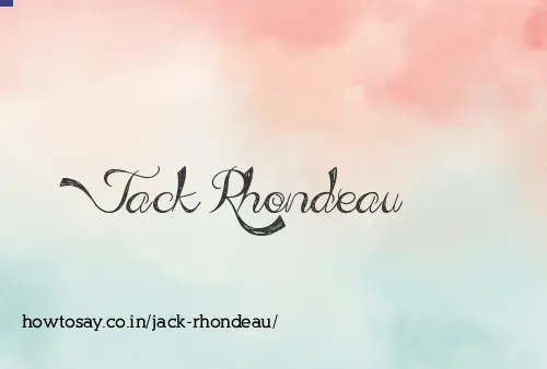 Jack Rhondeau