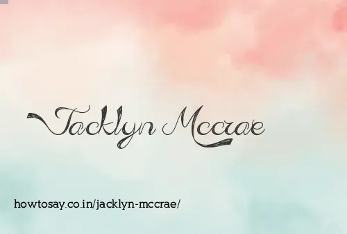 Jacklyn Mccrae