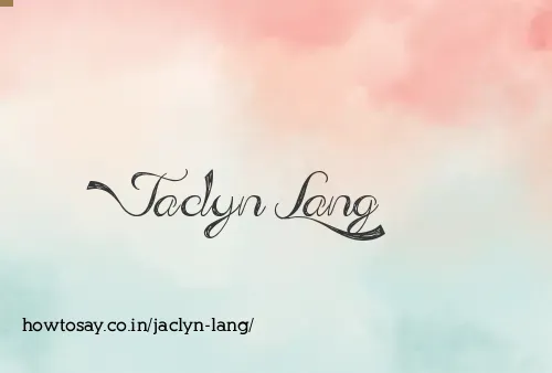 Jaclyn Lang