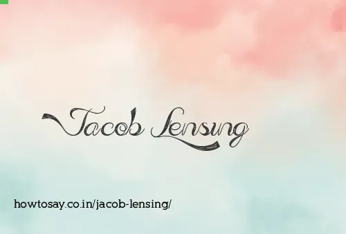 Jacob Lensing