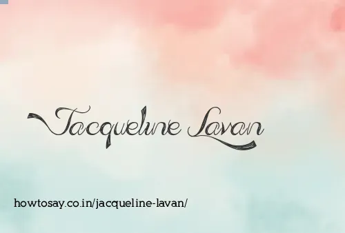 Jacqueline Lavan