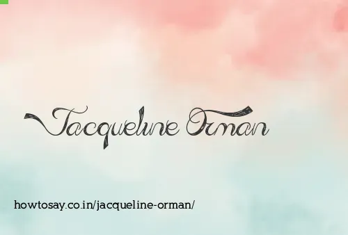 Jacqueline Orman