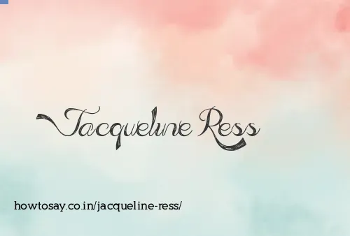 Jacqueline Ress