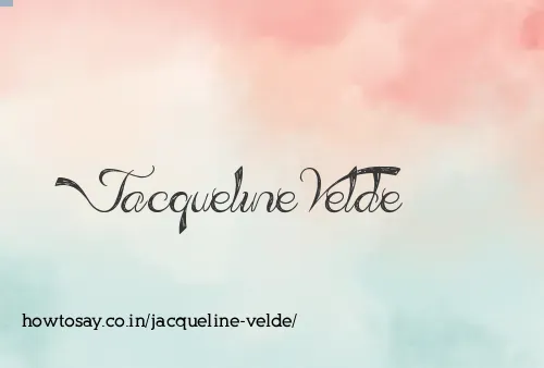Jacqueline Velde