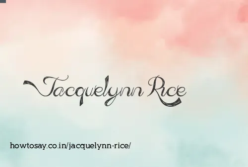 Jacquelynn Rice