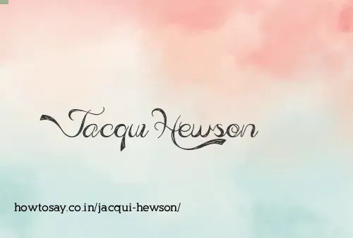 Jacqui Hewson