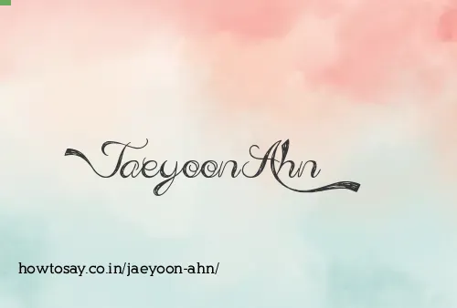 Jaeyoon Ahn