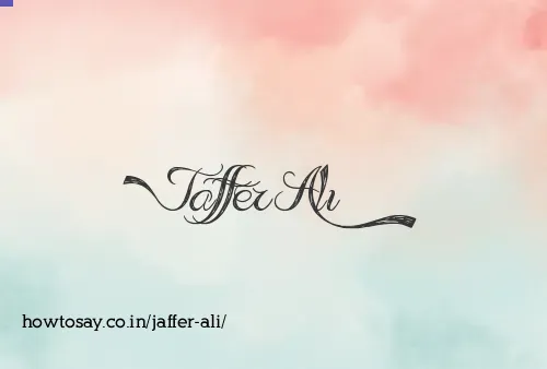 Jaffer Ali