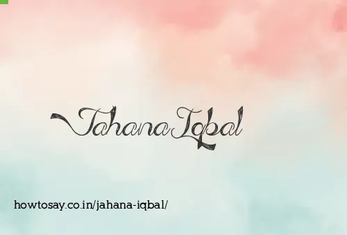 Jahana Iqbal