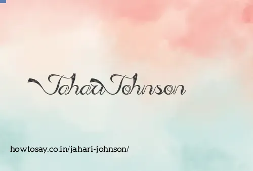 Jahari Johnson