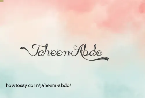 Jaheem Abdo