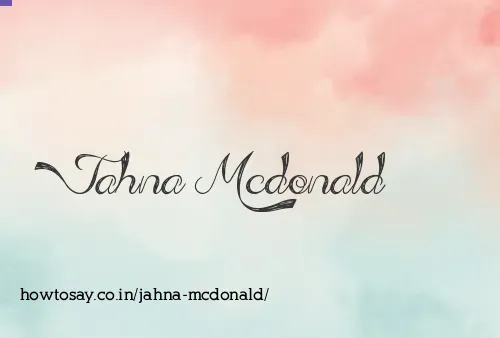 Jahna Mcdonald