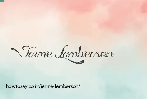 Jaime Lamberson