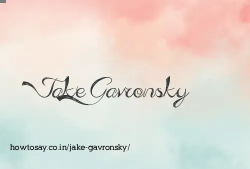 Jake Gavronsky