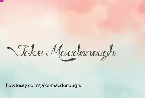 Jake Macdonough