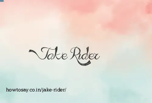 Jake Rider