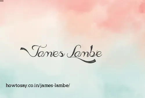 James Lambe