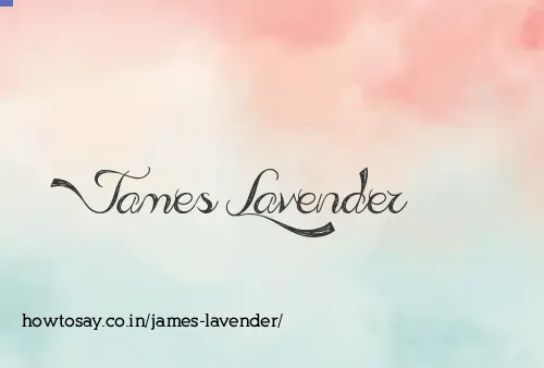 James Lavender