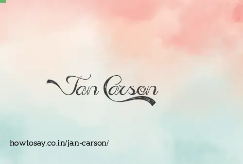 Jan Carson