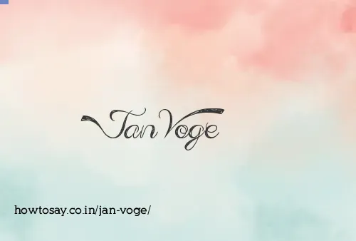 Jan Voge