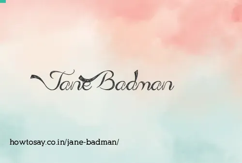 Jane Badman