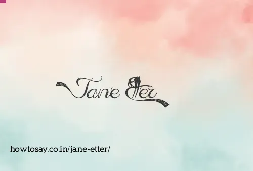 Jane Etter