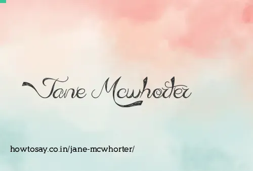 Jane Mcwhorter