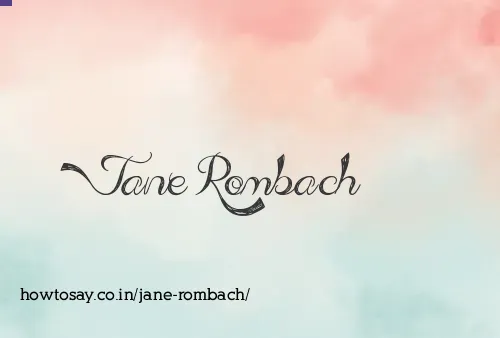 Jane Rombach