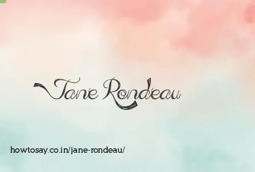 Jane Rondeau