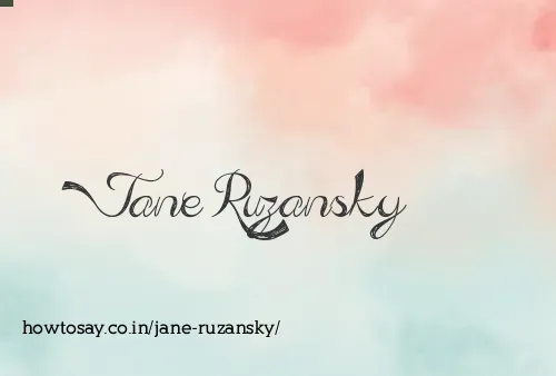 Jane Ruzansky