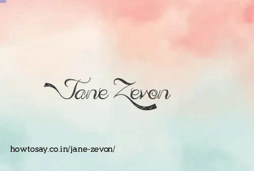Jane Zevon
