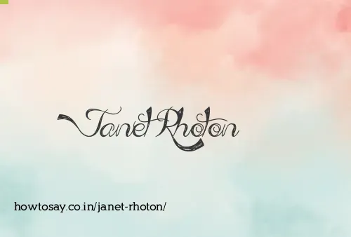 Janet Rhoton