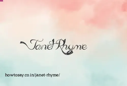 Janet Rhyme