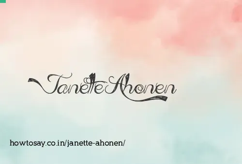 Janette Ahonen