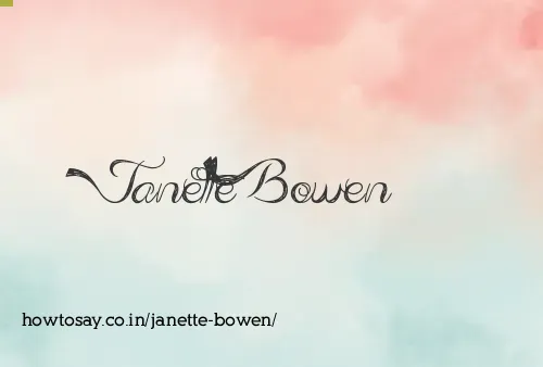 Janette Bowen