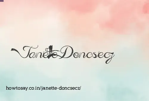 Janette Doncsecz