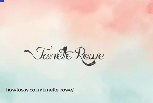 Janette Rowe