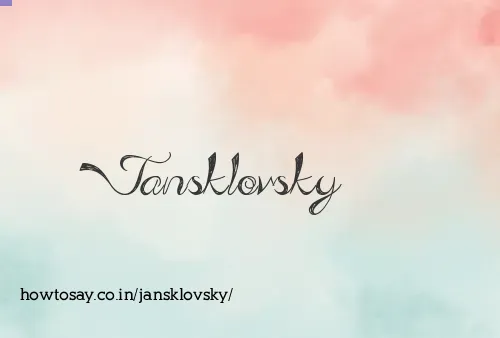 Jansklovsky