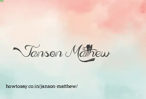 Janson Matthew