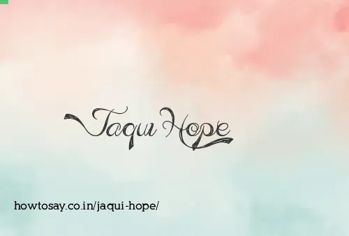 Jaqui Hope