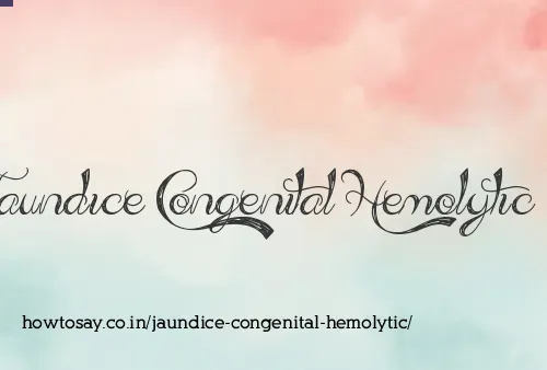 Jaundice Congenital Hemolytic