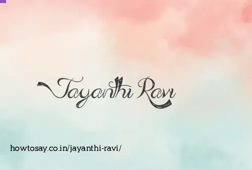 Jayanthi Ravi